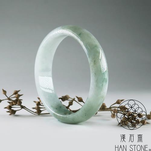 漢石齋】天然翡翠A貨手鐲玉鐲飄花種(手圍16.8/ 版寬13.7mm)|16-16.9