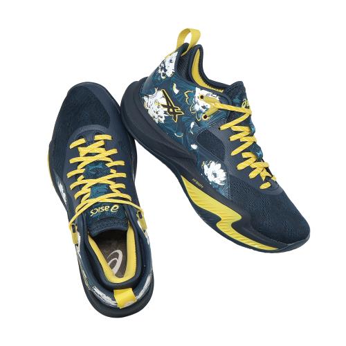 Asics 亞瑟士籃球鞋Nova Surge Low 2 男鞋藍黃蓮花回彈緩震1061A058400