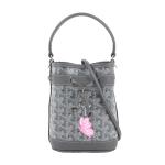 展示商品_GOYARD Petit Flot 粉紅蝴蝶圖案迷你水桶二用包(灰色)
