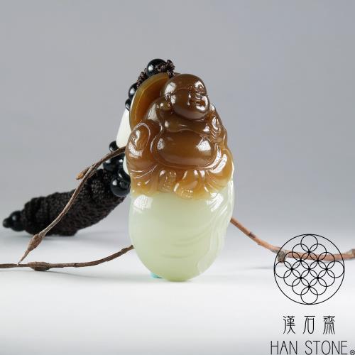 漢石齋】天然和田玉彌勒佛玉佩吊墜白玉帶糖(30*55*20mm)|彌勒佛|ETMall