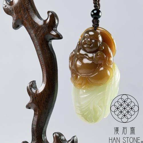 漢石齋】天然和田玉彌勒佛玉佩吊墜白玉帶糖(30*55*20mm)|彌勒佛|ETMall