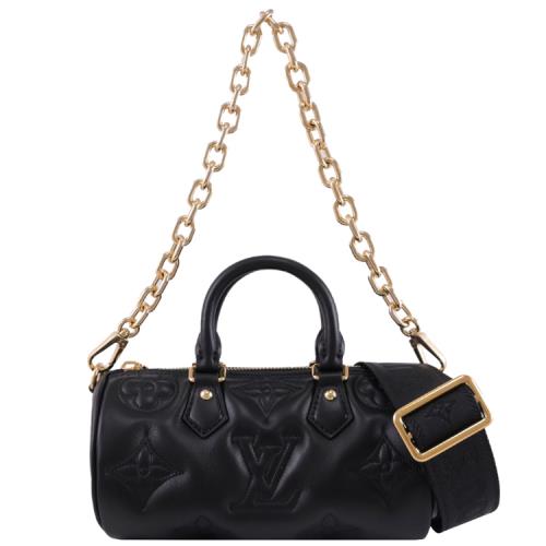 Louis Vuitton LV M59800 Bubblegram Papillon BB 壓花鏈條兩用圓筒包