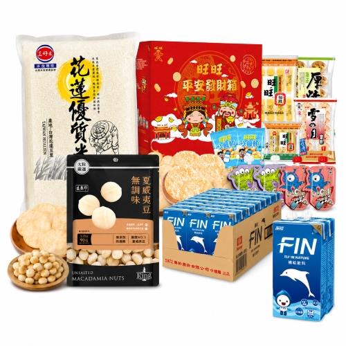 【中元普渡】好運旺旺4件組(盛香珍/旺旺/黑松FIN/三好米)