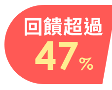回饋超過65%