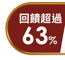 回饋超過63%