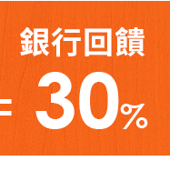 銀行回饋30%