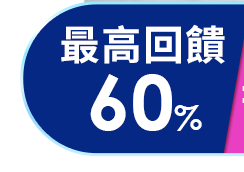 最高回饋60%