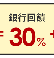 銀行回饋30%