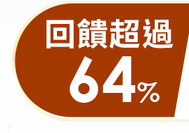 回饋超過64%