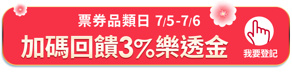 票券品類日 加碼回饋3%樂透金