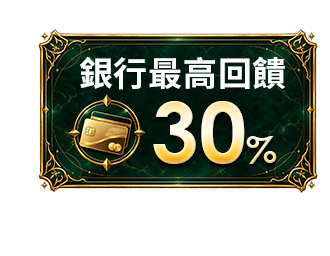 銀行最高回饋30%