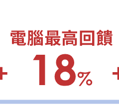 電腦最高回饋16%