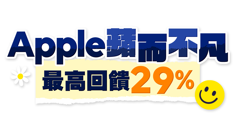 Apple蘋而不凡 最高回饋36%