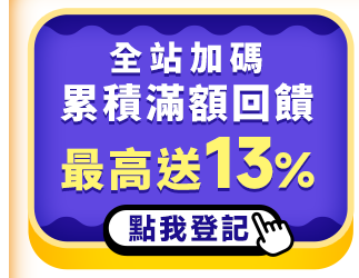 累積滿額回饋最高送13%