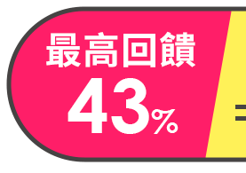 最高回饋43%