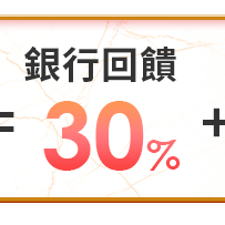 銀行回饋30%