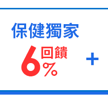 保健獨家6%回饋