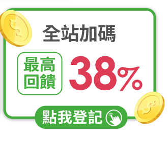 全站加碼 最高回饋45%