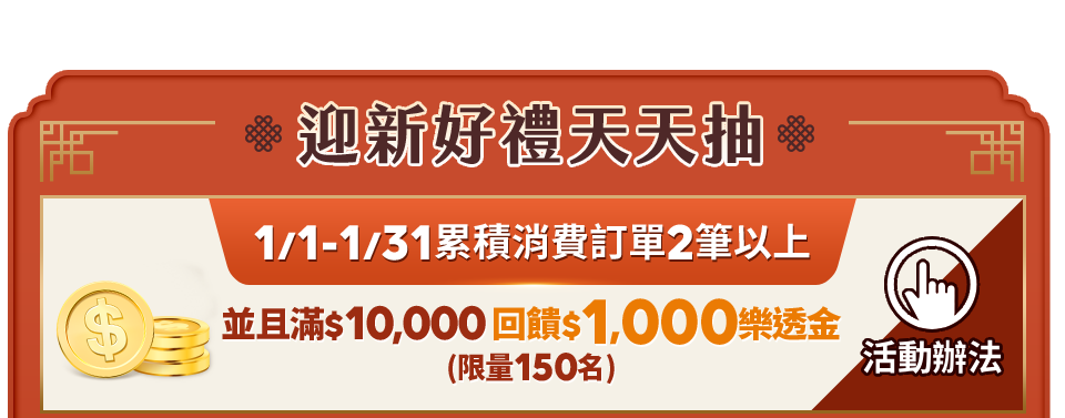 回饋$1,000樂透金