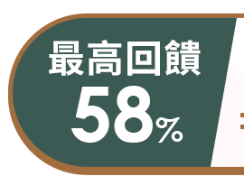 最高回饋60%