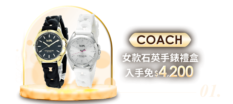 COACH女款石英手錶禮盒