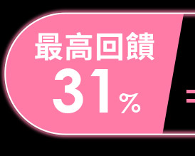 最高回饋31%