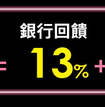 銀行回饋13%%