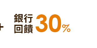  銀行回饋30%