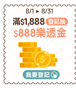 滿$1,888抽$888樂透金