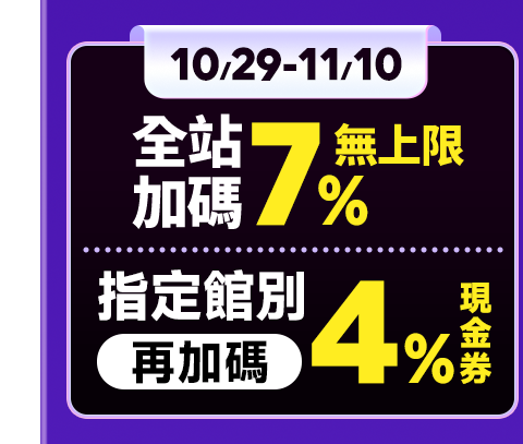 全站加碼7%